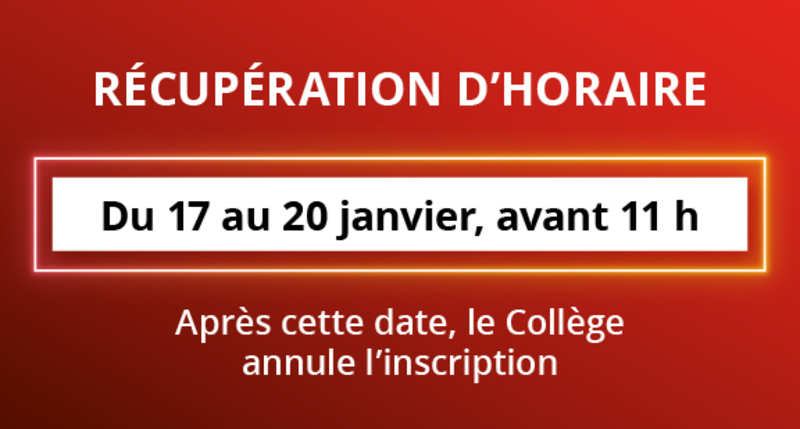 Récupération d'horaire - H25