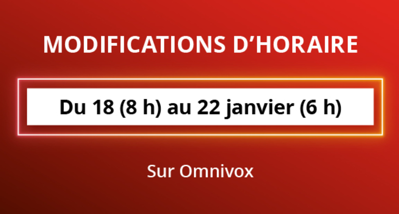 Modifications d'horaire - H25