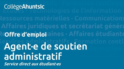 Emplois - Agent de soutien administratif - Service direct aux étudiants