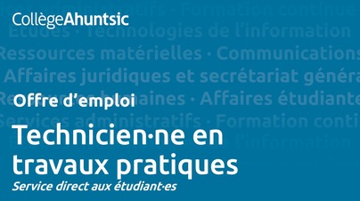 Emplois - Technicien en travaux pratiques - Service direct aux étudiants