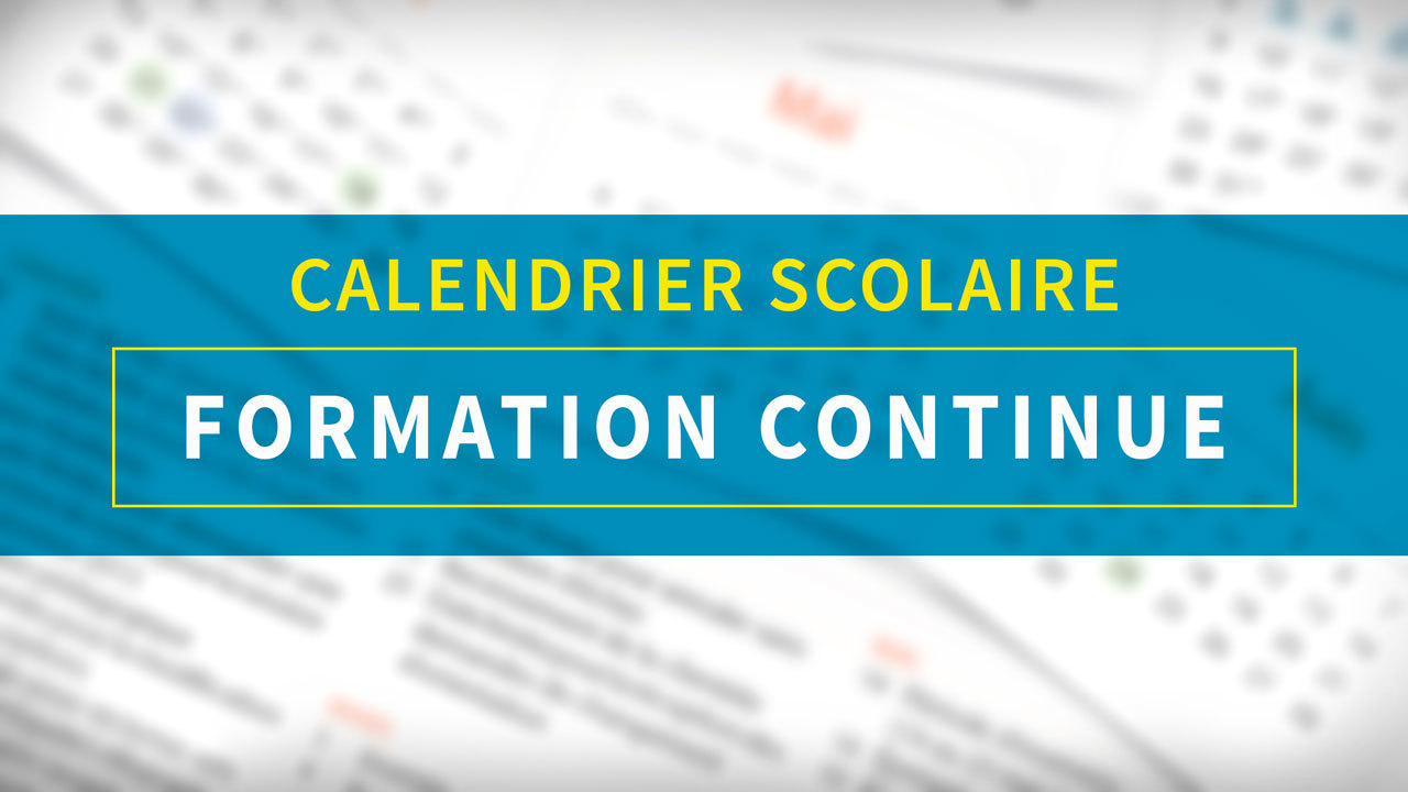 Calendrier scolaire Formation continue