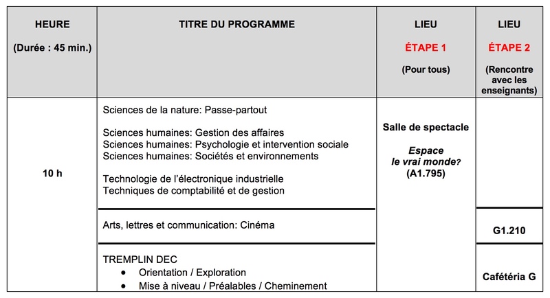 horaire accueil des nouveaux hiver 2019