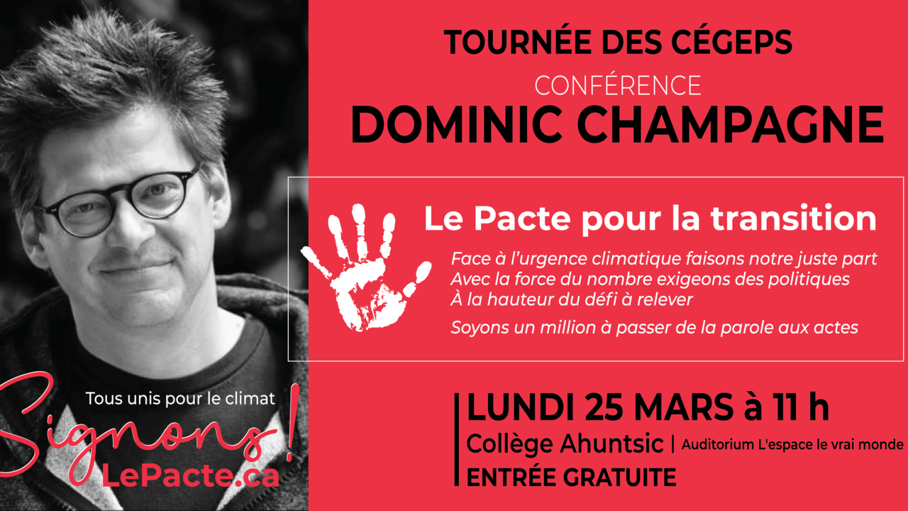 Dominic Champagne affiche Le Pacte