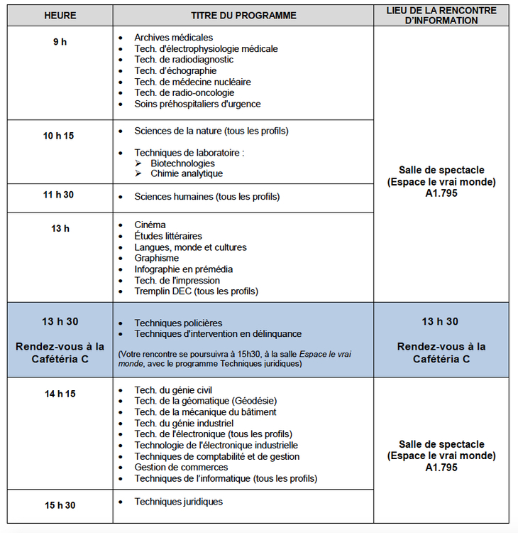 Horaire- COnvocation- Accueil des nouveaux A2019