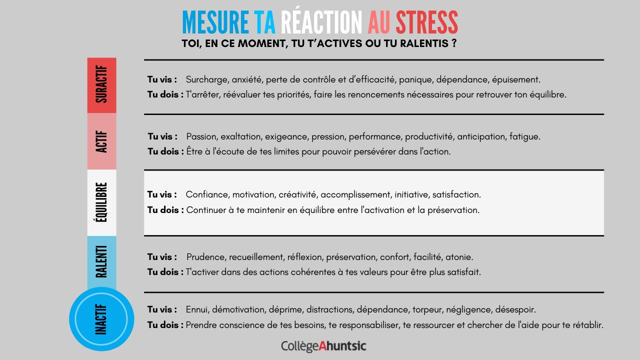 Outil pour vous aider à mesurer votre réaction face au stress