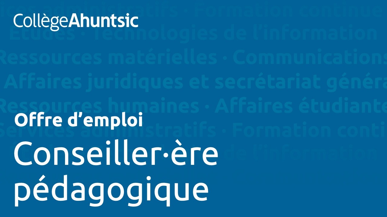 Emplois - Conseiller pédagogique